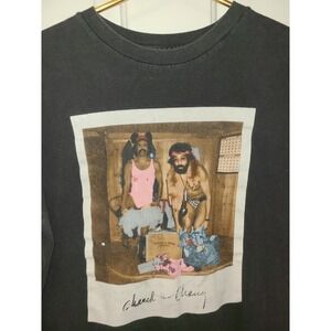 Cheech & Chong T-Shirt Men's Med Black Short Sleeve Polaroid Picture Distressed